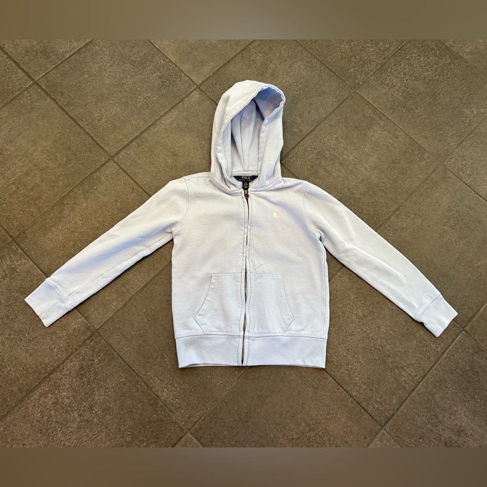 Polo by Ralph Lauren Light Blue Boy’s Zip-Up Hoodie in Size M (8-10)